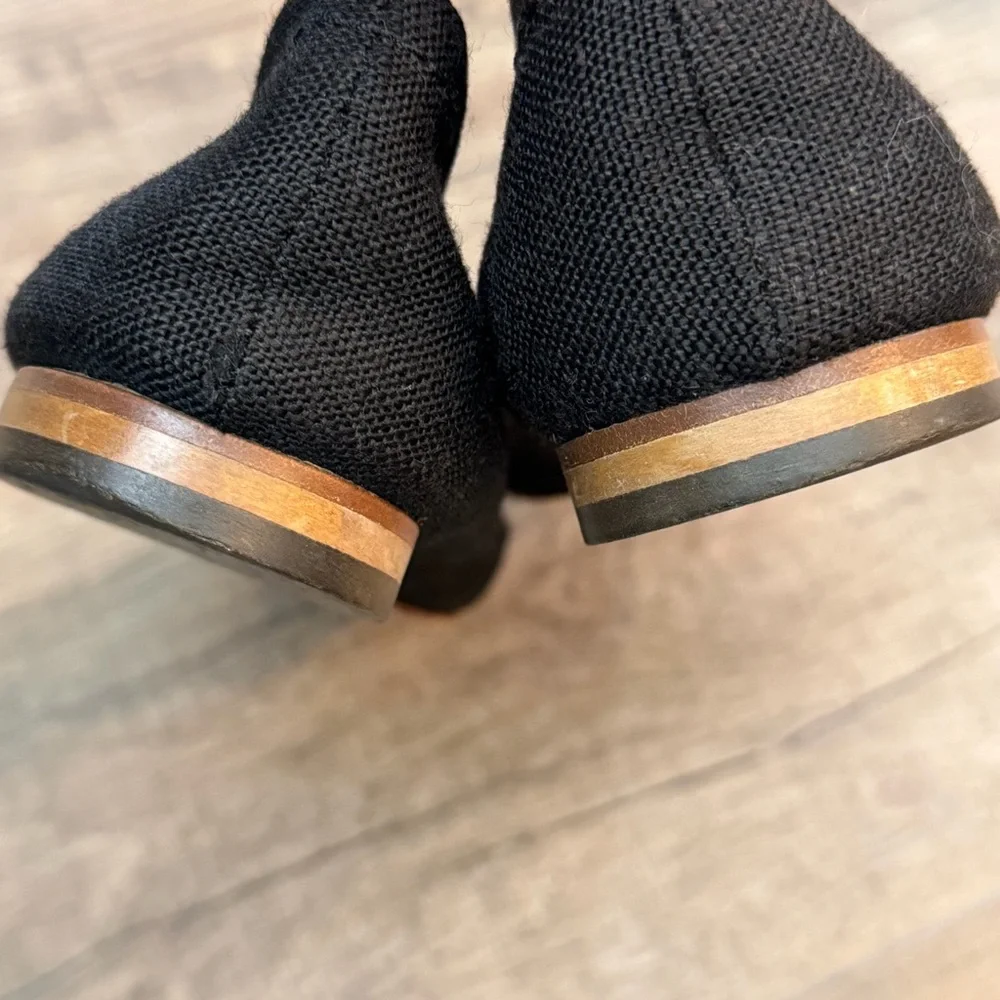 Kate Spade Black Ballet Flats Bow Women's‎ 6B Feminine Career Wood Heel Girlhood